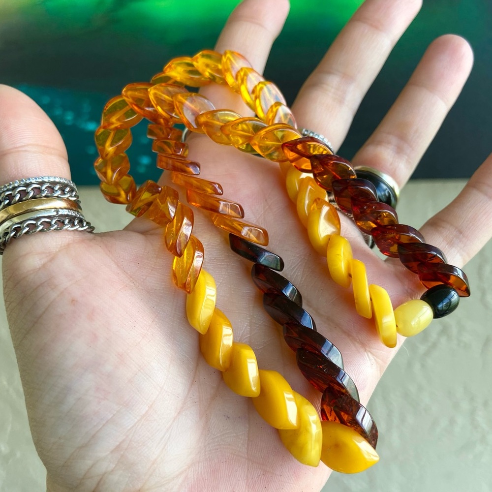 Genuine baltic amber choker boho necklace - Picture 4 of 12